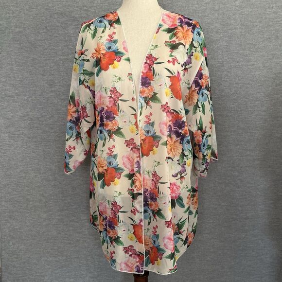 Kari Jobe Sheer Floral Boho Kimono One Size Garden Collection Fairycore Romantic - Picture 1 of 11